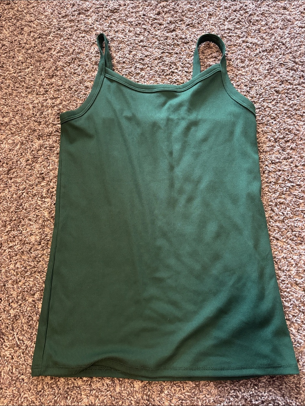 No Boundaries Dark Green Ribbed Tank Top
